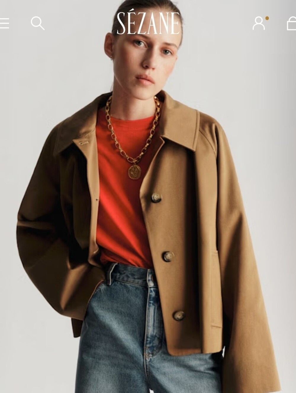 Sezane Bobby Jacket - Camel